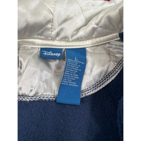 Vintage Disney Classic Mickey Fleece Jacket w/ Hood Women’s Sz. L Blue & White - Picture 4 of 13
